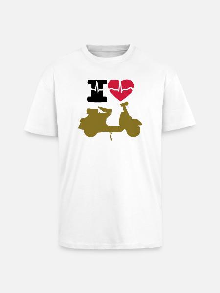 I love moto - Unisex Oversized Heavyweight T-shirt - white