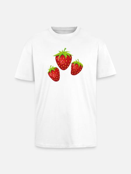 3fraises - T-shirt unisexe oversize épais - blanc