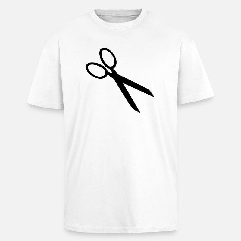 Schere - Oversized Heavyweight Unisex T-Shirt - Weiß
