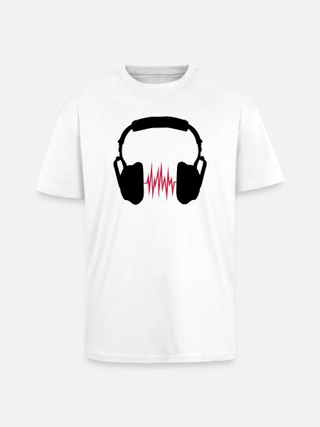 Kopfhörer - Oversized Heavyweight Unisex T-Shirt - Weiß