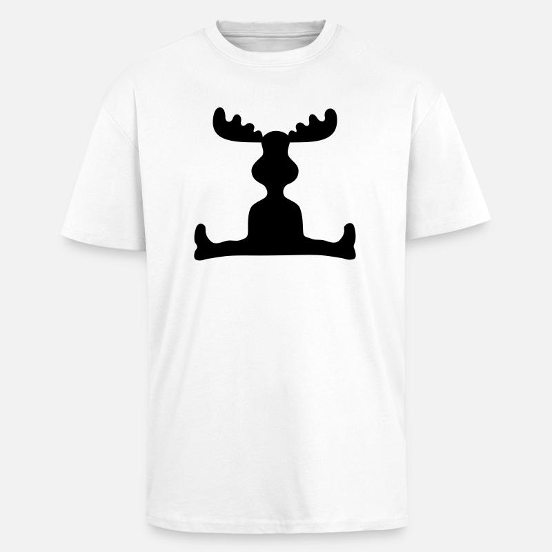 Elch sitzend - Oversized Heavyweight Unisex T-Shirt - Weiß