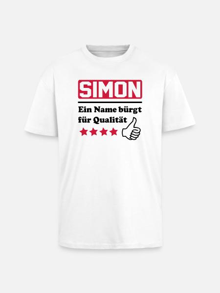 simon - Oversized Heavyweight Unisex T-Shirt - Weiß