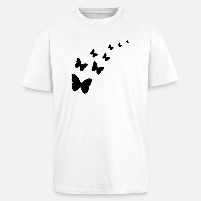 Schmetterlinge - Oversized Heavyweight Unisex T-Shirt - Weiß