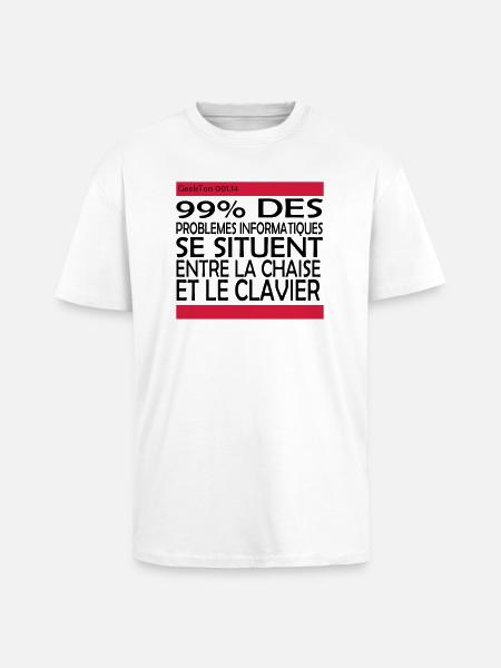 (14_99pourcent) - T-shirt unisexe oversize épais - blanc