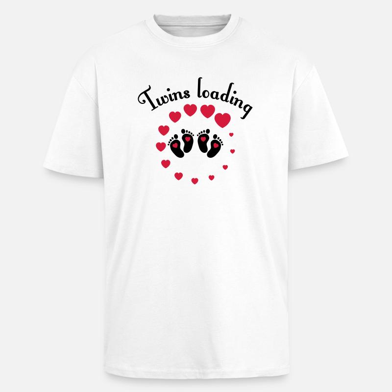 Twins loading - Oversized Heavyweight Unisex T-Shirt - Weiß