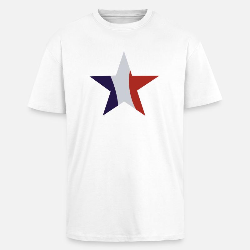 etoile francais - T-shirt unisexe oversize épais - blanc