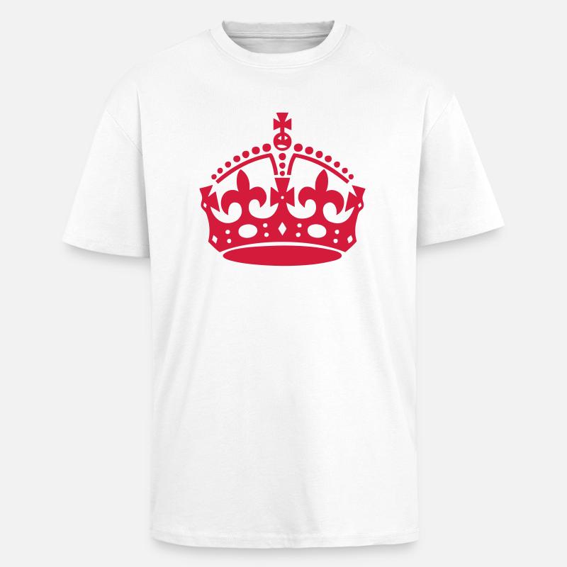 Crown, King, Princess - Oversized Heavyweight Unisex T-Shirt - Weiß