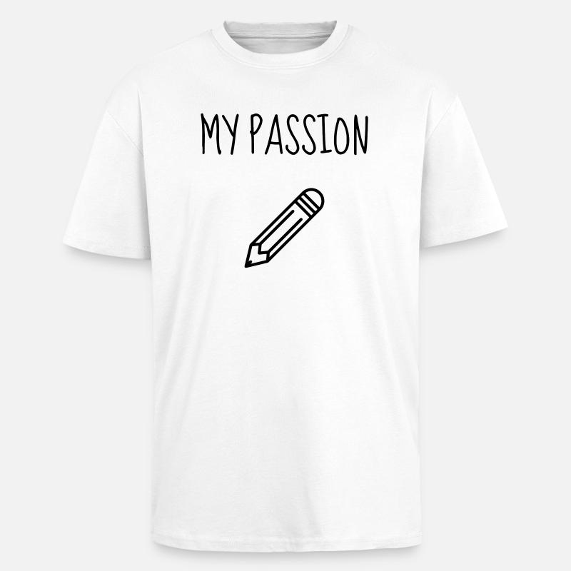 Dessin / Dessinateur / Drawing / Drawer - T-shirt unisexe oversize épais - blanc