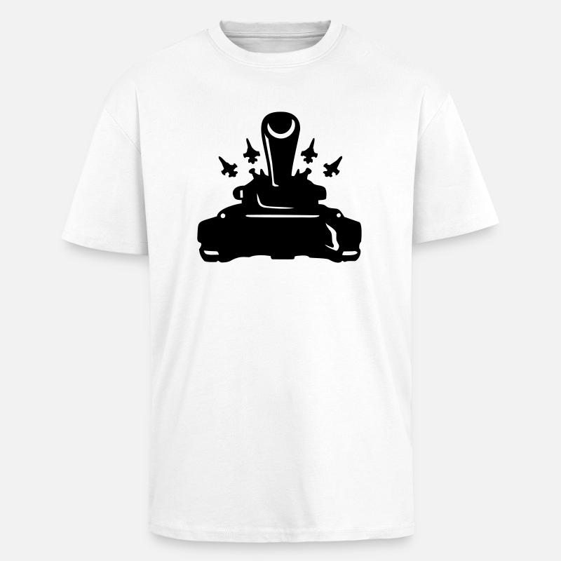 panzer_mit_flugzeugstaffel - Oversized Heavyweight Unisex T-Shirt - Weiß