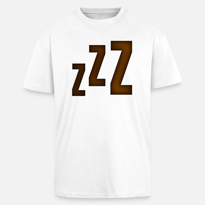 Smiley Sleeping 'ZZZ' - Oversized Heavyweight Unisex T-Shirt - Weiß