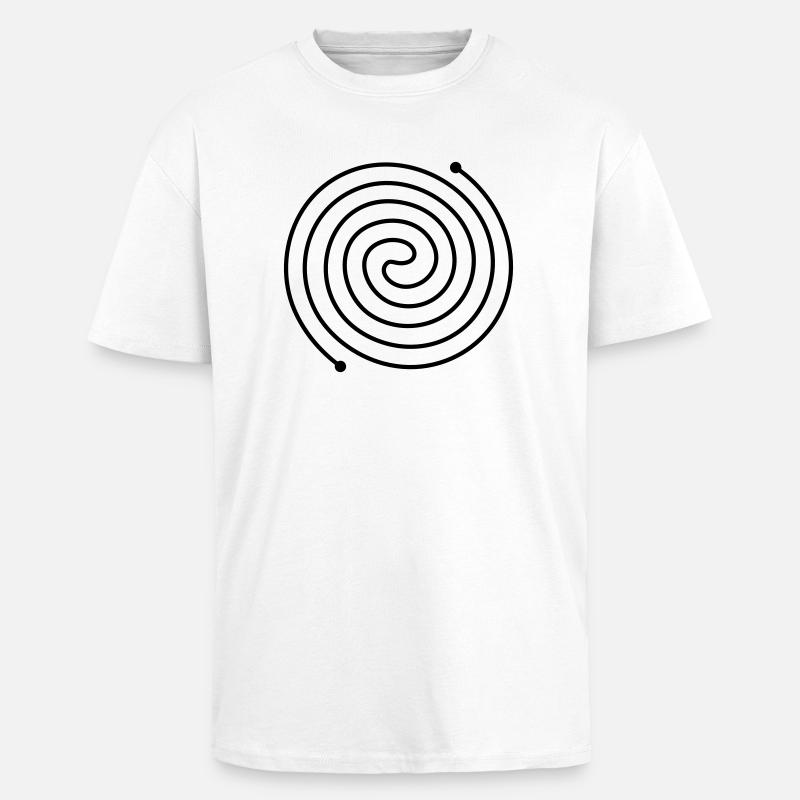 Crop-circle-2-i-1 - Unisex oversized t-shirt i kraftig kvalitet - vit
