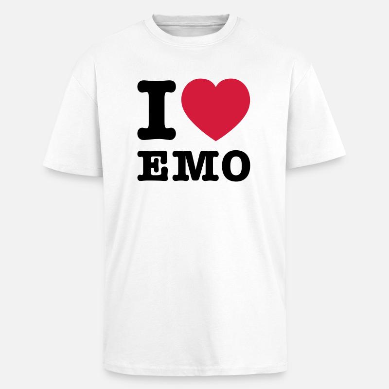 J'aime Emo 2 - T-shirt unisexe oversize épais - blanc