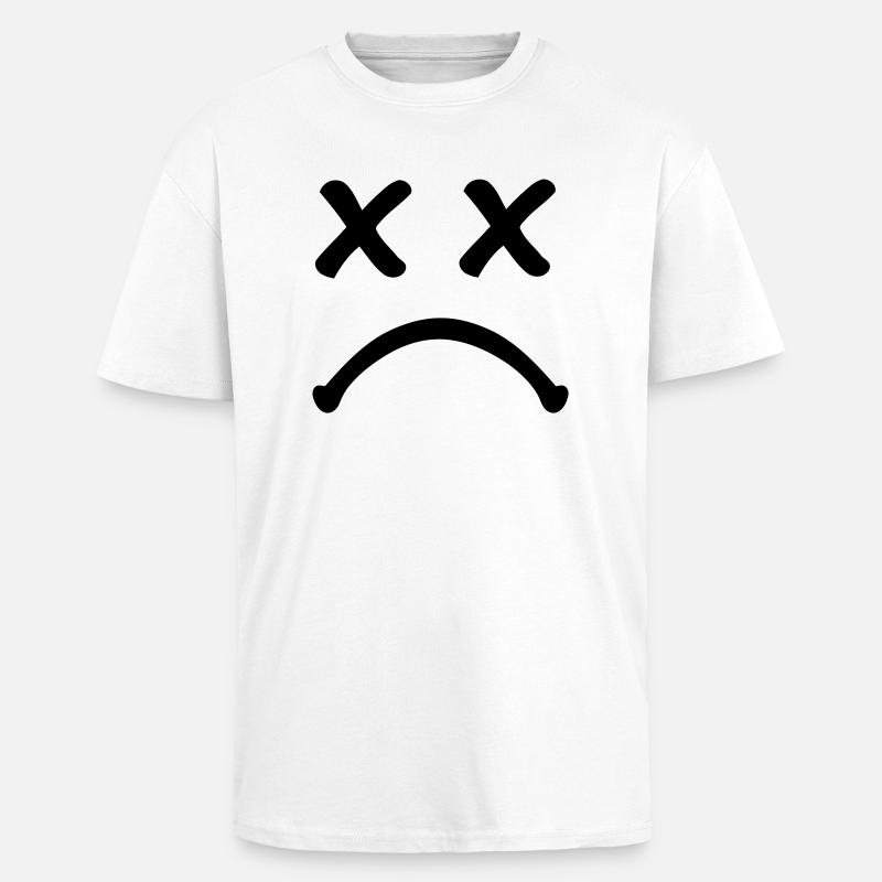 Smiley sad - Unisex Oversized Heavyweight T-shirt - white