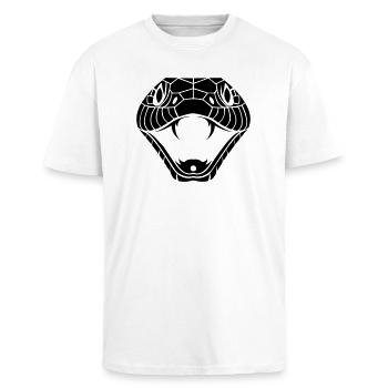 snake_001 - Oversized Heavyweight Unisex T-Shirt - Weiß - Vorne - Alina (178cm) & Michal (187cm)