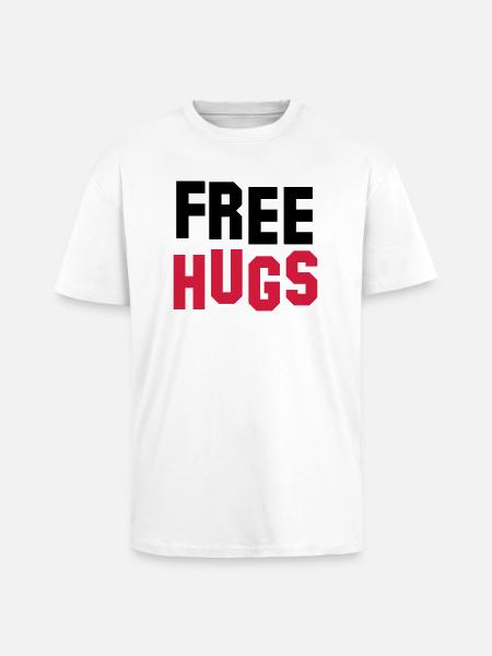 free hugs - Unisex Oversized Heavyweight T-shirt - white