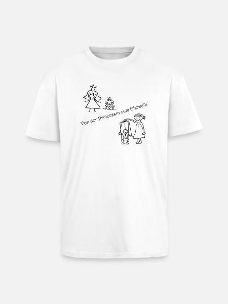 De princesse à épouse - T-shirt unisexe oversize épais - blanc