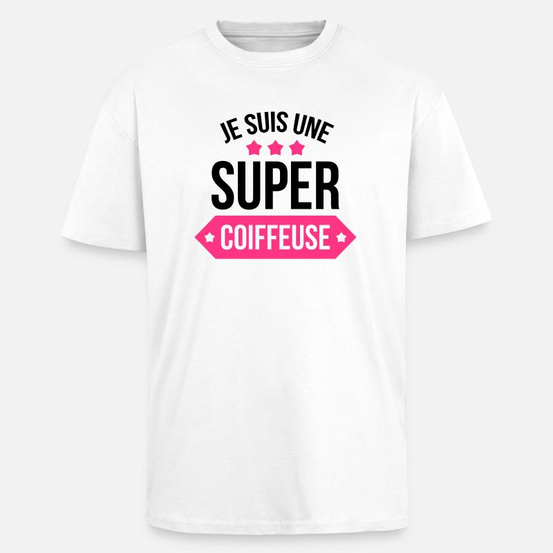 Coiffure / Coiffeur / Coiffeuse / Mode / Cheveux - T-shirt unisexe oversize épais - blanc