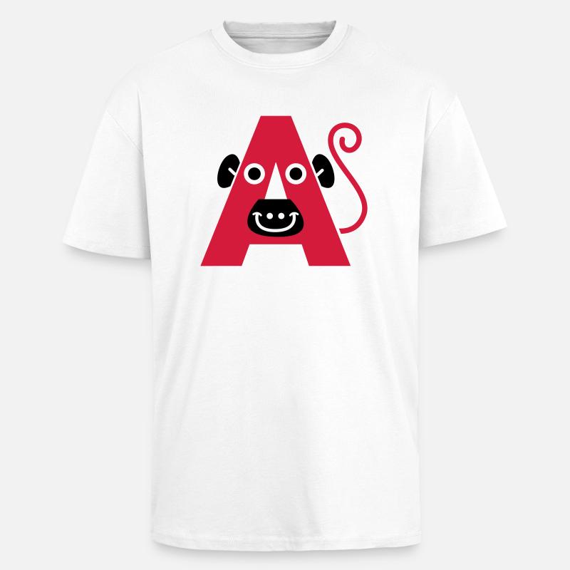 letter a - Oversized Heavyweight Unisex T-Shirt - Weiß