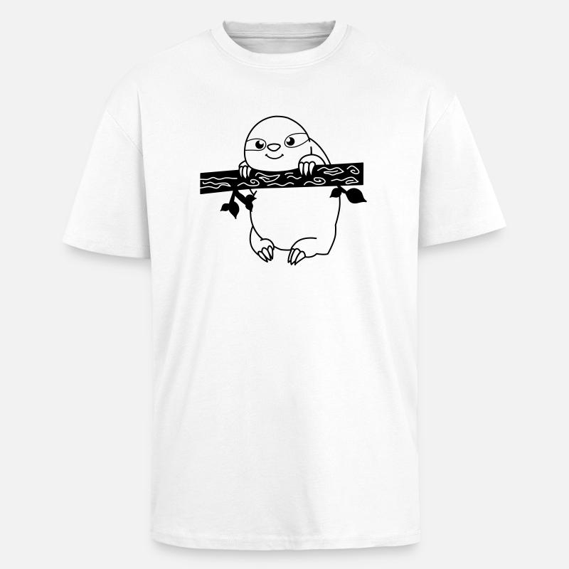 faultier_01 - T-shirt unisexe oversize épais - blanc