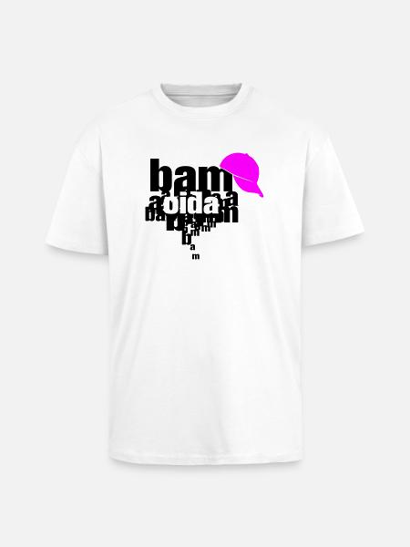 bam bam oida - T-shirt unisexe oversize épais - blanc