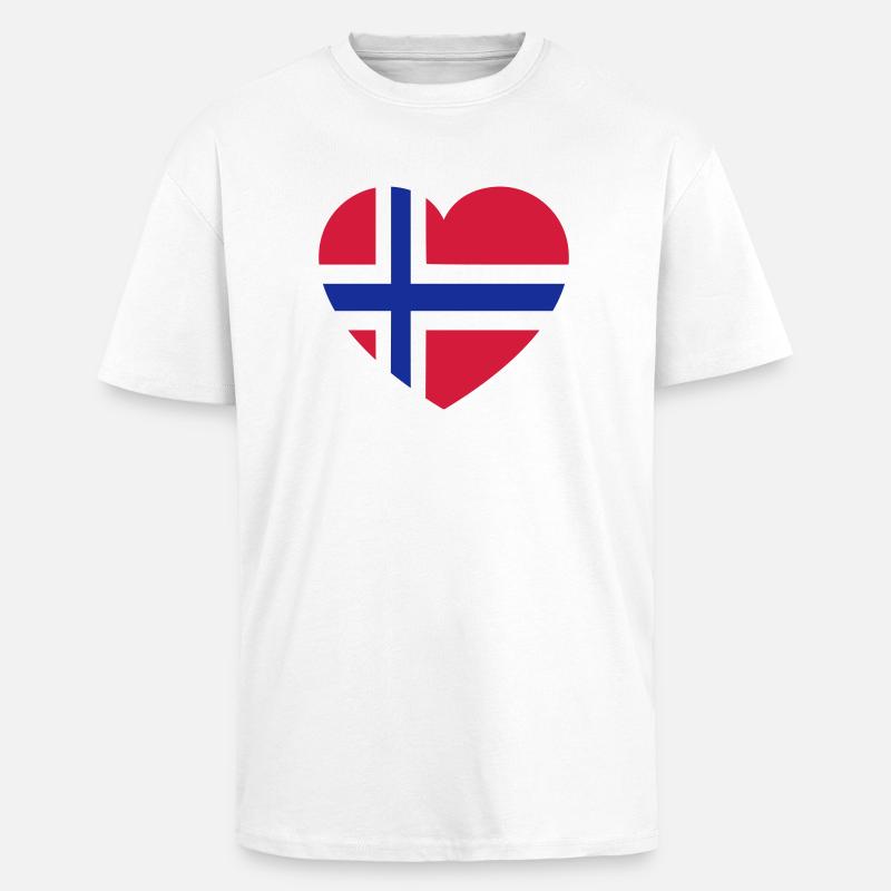 norge - Unisex Oversized Heavyweight T-shirt - white
