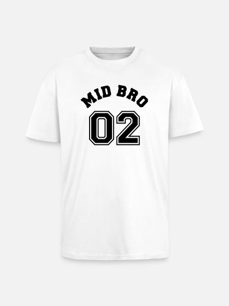 Mid Bro 02 - Middle Brother - Unisex Oversized Heavyweight T-shirt - white