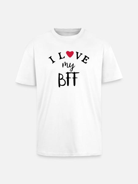best friends theme - I love - I love my BFF - Unisex Oversized Heavyweight T-shirt - white