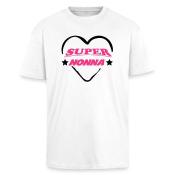 Super nonna 111 - Oversized Heavyweight Unisex T-Shirt - Weiß - Vorne - Alina (178cm) & Michal (187cm)