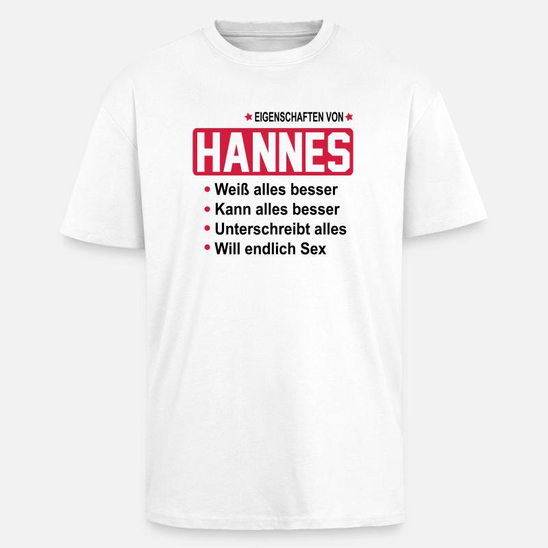 hannes - Oversized Heavyweight Unisex T-Shirt - Weiß