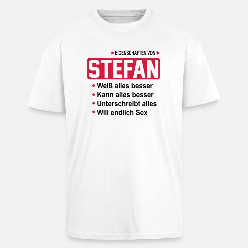 stefan - Oversized Heavyweight Unisex T-Shirt - Weiß