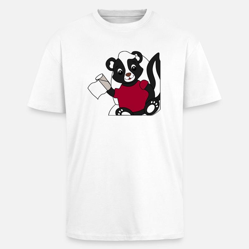 Skunk Pixie sur les toilettes - T-shirt unisexe oversize épais - blanc