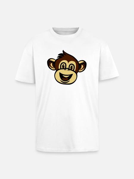 affe witzig lieb - Oversized Heavyweight Unisex T-Shirt - Weiß
