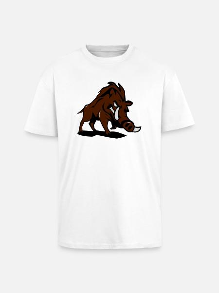Wild boar dangerous - Unisex Oversized Heavyweight T-shirt - white