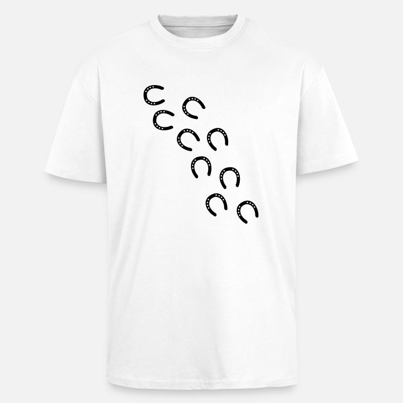 Pferd hufeisen traces - Oversized Heavyweight Unisex T-Shirt - Weiß