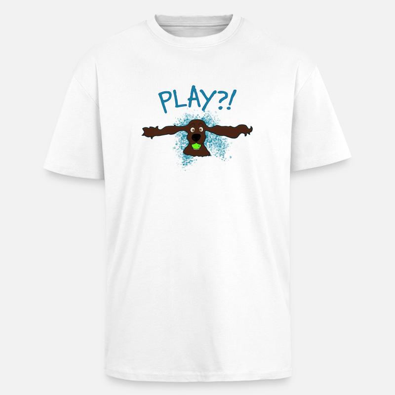 Cocker Spaniel Play?! - Oversized Heavyweight Unisex T-Shirt - Weiß
