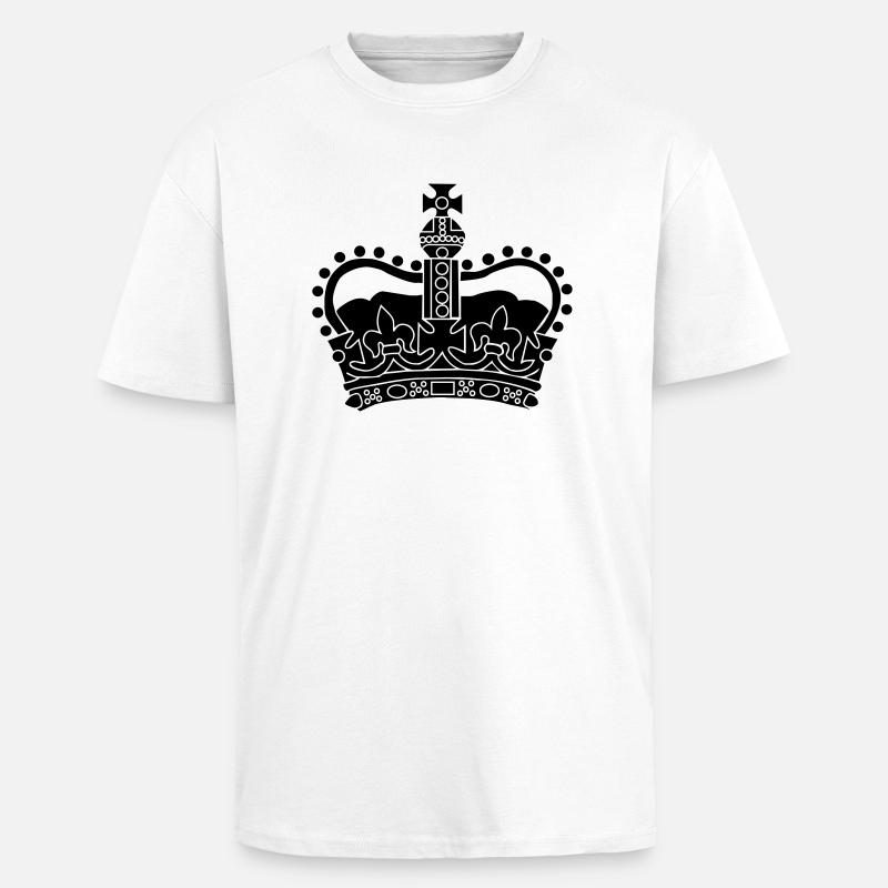Crown - Krone - Oversized Heavyweight Unisex T-Shirt - Weiß