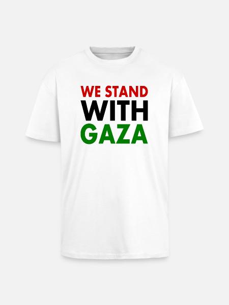 We stand with palestine - Unisex Oversized Heavyweight T-shirt - white