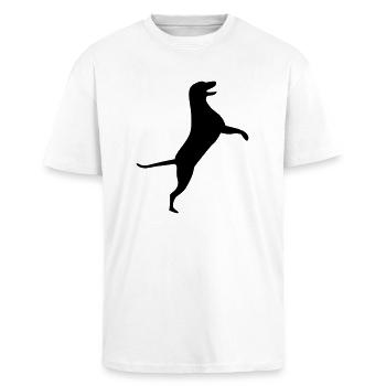 dog - T-shirt unisexe oversize épais - blanc - Devant - Alina (178cm) & Michal (187cm)