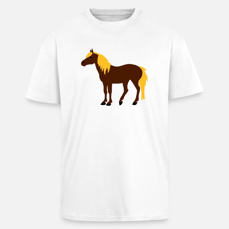 Haflinger - Oversized Heavyweight Unisex T-Shirt - Weiß