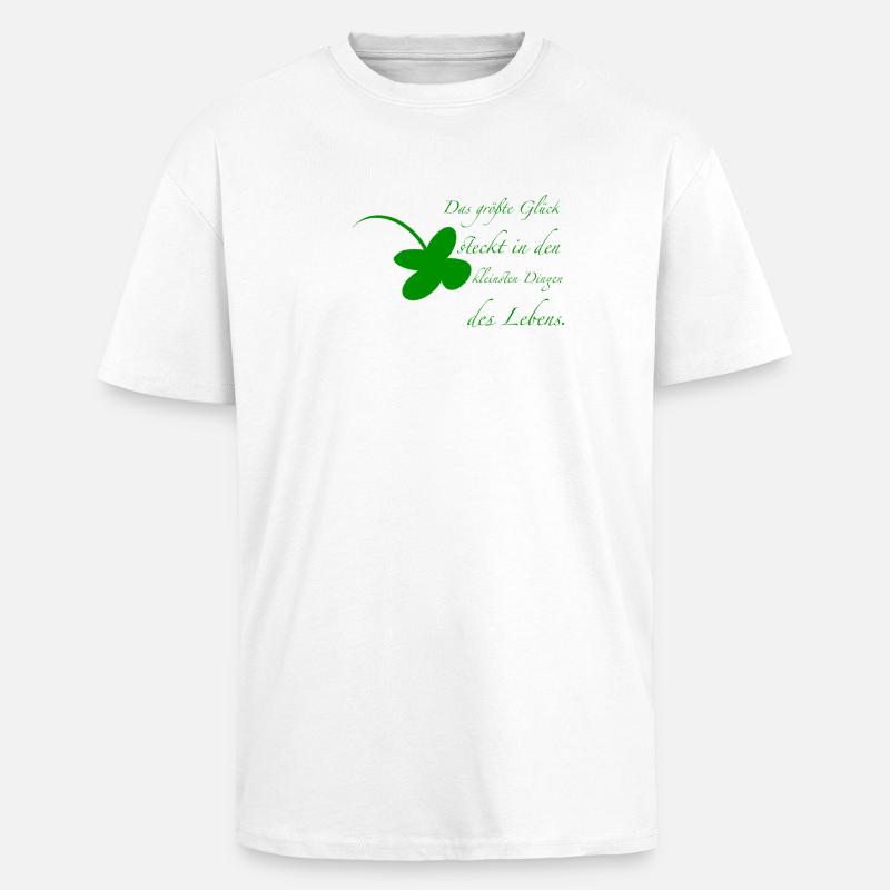 Glück - Oversized Heavyweight Unisex T-Shirt - Weiß