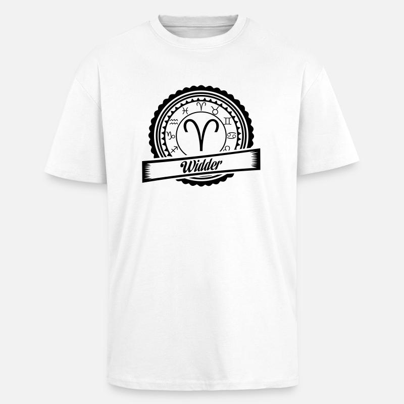 Mein Sternzeichen ist - Widder - Oversized Heavyweight Unisex T-Shirt - Weiß