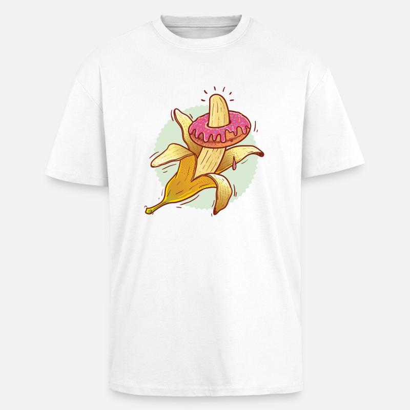 Banane im Donut - Oversized Heavyweight Unisex T-Shirt - Weiß