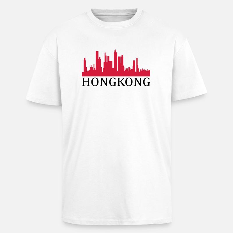 hongkong - Oversized Heavyweight Unisex T-Shirt - Weiß
