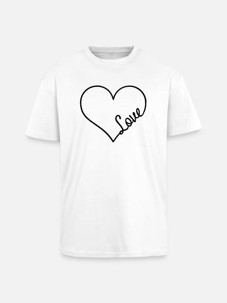Liebe - Oversized Heavyweight Unisex T-Shirt - Weiß