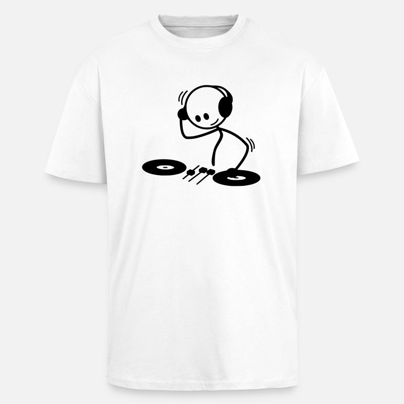 DJ Strichmännchen - Unisex Oversized Heavyweight T-shirt - white