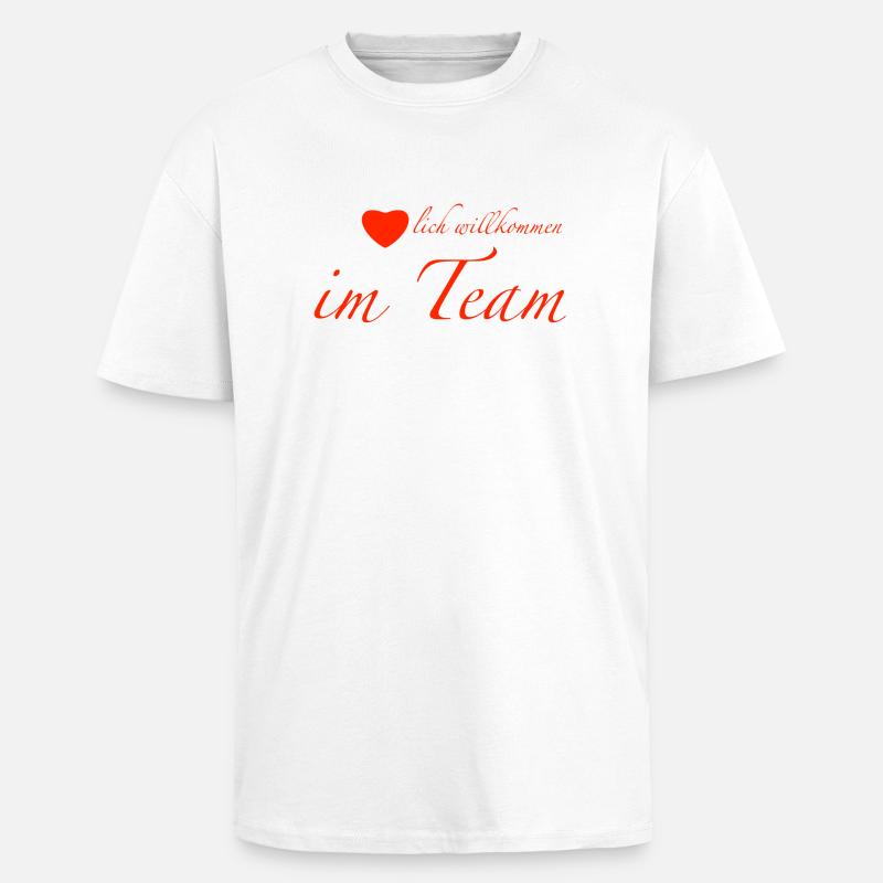 herzlich willkommen - Oversized Heavyweight Unisex T-Shirt - Weiß