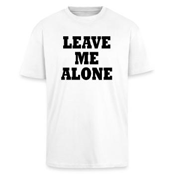 Leave me alone - Oversized Heavyweight Unisex T-Shirt - Weiß - Vorne - Alina (178cm) & Michal (187cm)