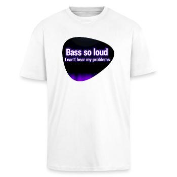 Bass So Loud – Black & Purple Pick - Unisex Oversized Heavyweight T-shirt - white - Front - Alina (178cm) & Michal (187cm)