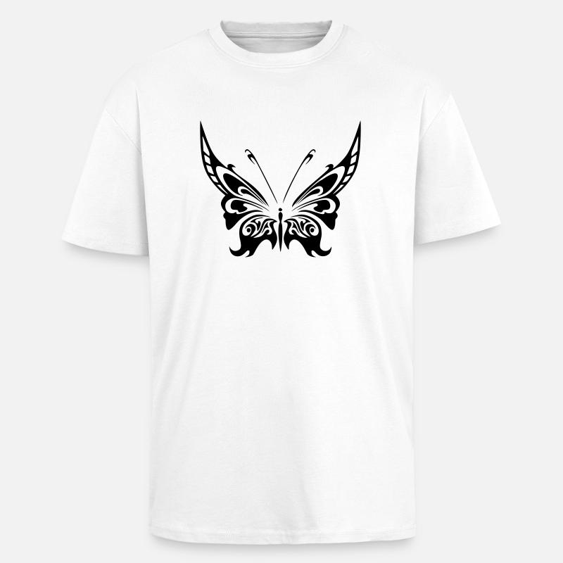papillon 2 - T-shirt unisexe oversize épais - blanc
