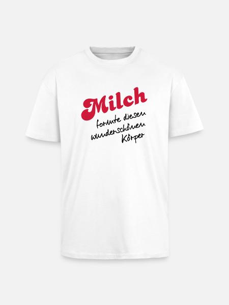 Milch - Oversized Heavyweight Unisex T-Shirt - Weiß